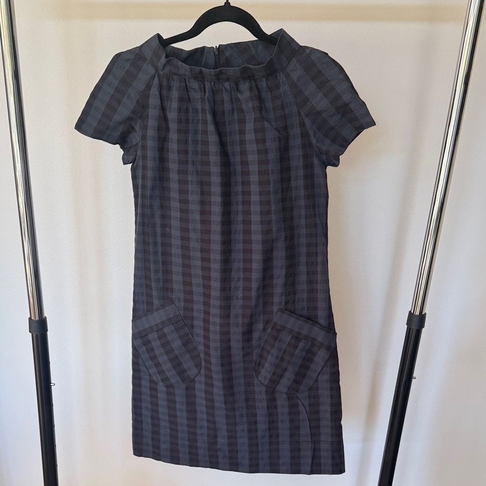 Walter Baker Black and navy Grey Checkered Mini Dress